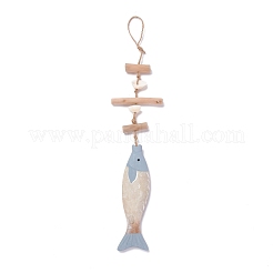 Mediterranean Style Fish Wood Hanging Pendant&nbsp;HJEW-C007-02B