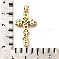 Rack Plating Brass Micro Pave Cubic Zirconia Pendants&nbsp;KK-L226-005G-07
