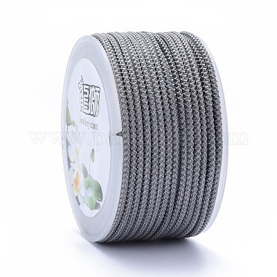 ポリエステル編組コード  グレー  2mm  約16.4ヤード（15m）/ロール&nbsp;OCOR-F010-A34-2MM-1