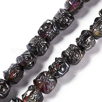 Half Rainbow Plated Electroplate Glass Beads&nbsp;GLAA-P028-HR02-1