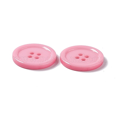 樹脂ボタン  染め  フラットラウンド  ピンク  25x3mm  穴：2mm  98個/袋&nbsp;RESI-D030-25mm-05-1