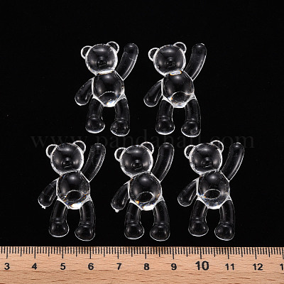 透明なアクリルビーズ  クマ  透明  37x28x13mm  穴：2.5mm  約133個/500g&nbsp;MACR-S373-01B-205-1