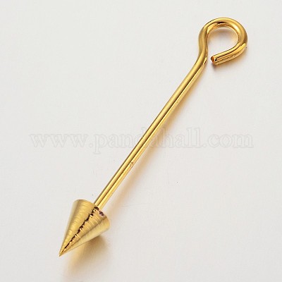 真鍮製スプリットアイピン  矢印  ミックスカラー  52~62x6mm  穴：2.7~4mm  ピン：1.4~1.5mm&nbsp;KK-O089-08-1