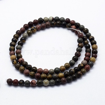 Natural Dendritic Jasper Beads Strands&nbsp;G-I199-20-4mm-1