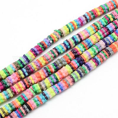 樹脂粘土ビーズ連売り  花  ミックスカラー  4~6x4~6x1~1.5mm  穴：2mm  約313~350個/連  15.35インチ〜16.14インチ&nbsp;CLAY-T001-A06-1