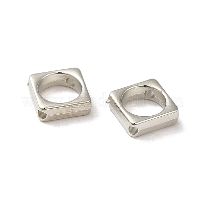 Ccbプラスチックビーズフレーム  菱形  プラチナ  12x12.5x3.5mm  穴：1.6mm  内径：7mm&nbsp;CCB-P012-02P-1