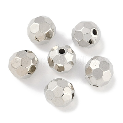 CCBプラスチックビーズ  ラウンド  多面カット  13.5x13mm  穴：2mm&nbsp;ALUM-U001-01B-06-1