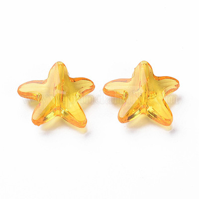 透明なアクリルビーズ  スター  ミックスカラー  15.5x17x5.5mm  穴：1.6mm  約930個/500g&nbsp;MACR-N013-009-1