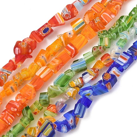 Handmade Millefiori Lampwork Beads Strands LAMP-P070-02A-1
