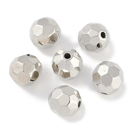 CCBプラスチックビーズ  ラウンド  多面カット  13.5x13mm  穴：2mm&nbsp;ALUM-U001-01B-06-1