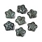 Picasso Opaque Glass Beads, Star, Cadet Blue, 15~15.5x15.5~16x8~8.5mm, Hole: 1~1.5mm, About 213pcs/pound