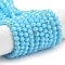 Opaque Glass Beads Strands, Faceted(32 Facets), Round, Sky Blue, 4mm, Hole: 0.8mm, about 87~93pcs/strand, 32~33cm