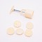 ABS Plastic Mooncake Mold, Bakeware Tool, Flower, Moon, Musical Note, PeachPuff, 145x67x51mm, Pattern Molds: 40x41.5x12mm, 6pcs/set.
