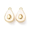 Rack Plating Alloy Acrylic  Pendants, Teardrop, Golden, 18.5x11.5x7mm, Hole: 1.6mm