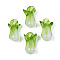 Handmade Lampwork Beads, Cabbage, Yellow Green, 19~20.5x10~12.5x10~12mm, Hole: 0.8~2mm