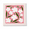 Flower Pattern Punch Embroidery Beginner Kits, including Embroidery Cloth & Thread, Punch Needle Pen, Photo Frame, Instruction Sheet, Cerise, 250x250mm