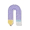 Acrylic Pendants, with Glitter Powder, Pencil, Lilac, 52.5x30x2mm, Hole: 1.8mm
