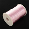 Polyester Cords, Satin Rattail Cord, Pink, 2mm, about 98.42 yards(90m)/roll