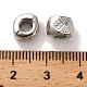 CCBプラスチックビーズ  十字模様の柱  プラチナ  8x6mm  穴：3.8mm&nbsp;CCB-U001-32P-3