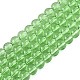 透明ガラスビーズ連売り  ラウンド  薄緑  6~6.5mm  穴：1.4mm  約67~70個/連  14.76インチ〜15.16インチ（37.5~38.5cm）&nbsp;GLAA-T032-T6mm-26-1