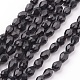 ガラスビーズ連売り  多面カット  ティアドロップ  ブラック  6x4mm  穴：1mm  約65~68個/連  14.96~15.35インチ&nbsp;X-GLAA-R024-6x4mm-13-1