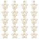 合金エナメルチャーム  スター  ライトゴールド  ホワイト  16x14x2mm  穴：1.6mm  約20個/袋&nbsp;ENAM-YW0003-01A-1