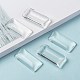 Transparent Rectangle Glass Cabochons&nbsp;GGLA-R025-38x19-8