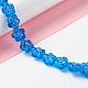 手作りランプワークビーズ連売り  バンピー  花  ドジャーブルー  13.5~14x14.5~15x7~8mm  穴：1.4mm  約28個/連  14.57インチ（37cm）&nbsp;LAMP-D015-08F-4