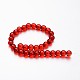 ガラスラウンドビーズ連売り  レッド  4mm  穴：1mm  約75~80個/連  11インチ&nbsp;GLAA-I028-4mm-06-2