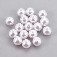 ABSプラスチックパール調ビーズ  ラウンド  ホワイト  4mm  穴：1.6mm  約15000個/500g&nbsp;KY-G009-4mm-03