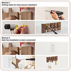 Wood Piano Key Shape Hanger Hook&nbsp;FIND-WH0139-374