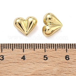 真鍮ビーズ  ハート  カドミウムフリー＆鉛フリー  18KGP本金メッキ  18KGP本金メッキ  9x11.5x7mm  穴：1.5mm&nbsp;KK-D229-12G