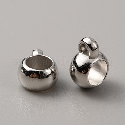 Ccb プラスチック チューブ ベイル  ロンデルループベイルビーズ  プラチナ  12.5x8.5x5mm  穴：1.5mm  内径：5mm&nbsp;FIND-WH0038-90P