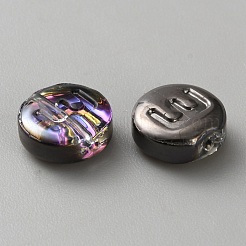 Transparent Electroplated UV Plating Glass Beads&nbsp;GLAA-TAC0024-12D-E