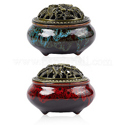 2Pcs 2 Colors Ceramic Incense Burners Holder&nbsp;DJEW-GF0001-78