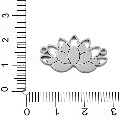 304ステンレススチール中空コネクタチャーム  ハスの花  ステンレス鋼色  14x23.5x1mm  穴：1.2mm&nbsp;STAS-I327-12P