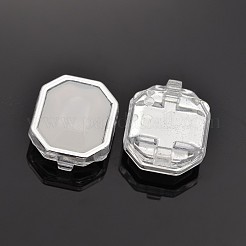 縫い付け用台湾アクリルストーン  マルチ連リンクシルバーメッキ  服飾材料  長方形  ホワイト  10.5x9x5.5mm  穴：1mm&nbsp;LS-X-SA62-6x8-ACS-H2