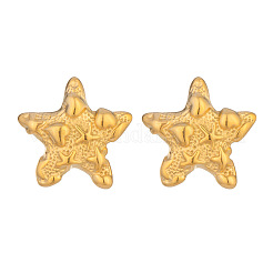 304ステンレススチールスタッドピアス  ハートでスター  18KGP本金メッキ  17.5x18mm&nbsp;WG5A733-01