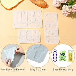 3個 3スタイル シッピーカップ 固定カップ タグ バッグ ジッパー ペンダント シリコンモールド  エポキシ樹脂工芸品作り  長方形  ホワイト  91~132x142~225x5mm  穴：10.4~10.7mm  内径：69~79x17~78mm  1個/スタイル&nbsp;SIL-CJ0002-97