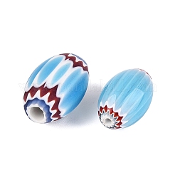 手作りのミルフィオリガラス樽ビーズ  シェブロンビーズ  ミックスカラー  14~19x10~13mm  穴：1.2~5mm&nbsp;LA-N002-06