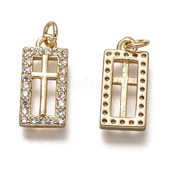 Brass Micro Pave Clear Cubic Zirconia Pendants&nbsp;ZIRC-B002-06G
