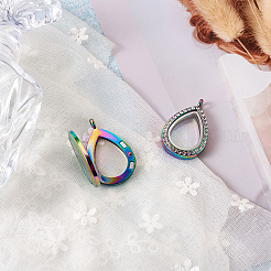 2Pcs 2 Style Alloy Magnetic Locket Pendants&nbsp;PALLOY-TA0002-35M