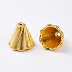 黄金のトーンチベットスタイルビーズキャップ  鉛フリー＆カドミウムフリー  約13mm長  12 mm幅  穴：2mm&nbsp;X-EA10181Y-G