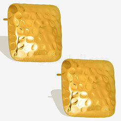 Elegant 304 Stainless Steel Textured Square Stud Earrings&nbsp;QF1514-2