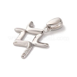 925 Sterling Silver Micro Pave Clear Cubic Zirconia Pendants&nbsp;STER-H117-01P-11