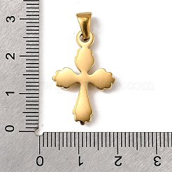 304ステンレスペンダント  イオンプレーティング（ip）  クロスチャーム  18KGP本金メッキ  25.5x16.5x3mm  穴：5x3mm&nbsp;STAS-B094-05B-G