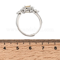 Brass Micro Pave Cubic Zirconia Finger Rings&nbsp;CU-CBA260E-09P