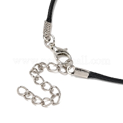 3Pcs Alloy & Natural Amethyst & Tiger Eye & Synthetic Blue Goldstone Pendant Waxed Cord Necklace&nbsp;NJEW-JN05440