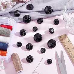 60Pcs 4 Style Plastic Shank Buttons&nbsp;BUTT-HY0001-19C
