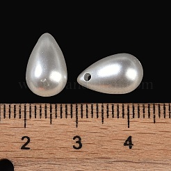 Absプラスチック模造パールのチャーム  ティアドロップ  貝殻色  13x8x8mm  穴：1.2mm  1000個/ 500g&nbsp;KY-S171-16C